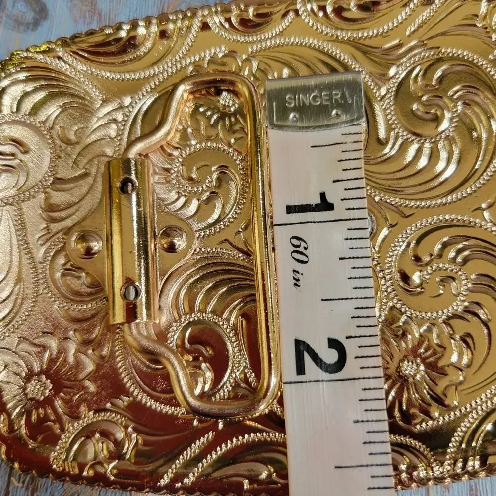 Longhorn Western Belt Buckle Cowboy Rodeo Buckle Rosetone With Black Accents